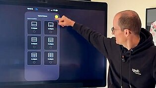 Michael zeigt die Nutzeroberfläche der App zur Engo 3 Sportbrille