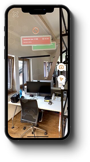 Arbeitsplatzreservierung in der app zintoo:
