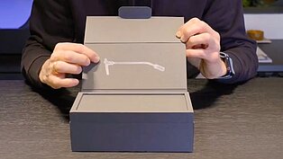 Verpackungsdeckel mit Print der Even Realities Even G2