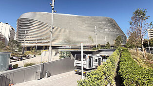 Fassade vom Stadion von Real Madrid